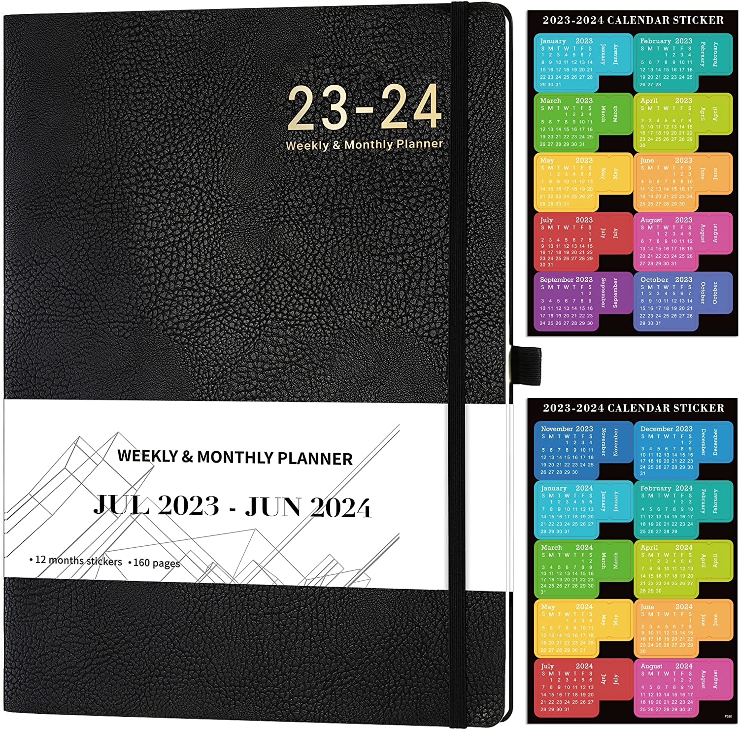 230816024350255_1 Planner 2023-2024 - 2023-2024 Academic Weekly Monthly Planner, July 2023 - June 2024, 8.5" x 11", Leather Cover with Thick Paper, Back Pocket with Notes Pages - Rose Gold - Image 1